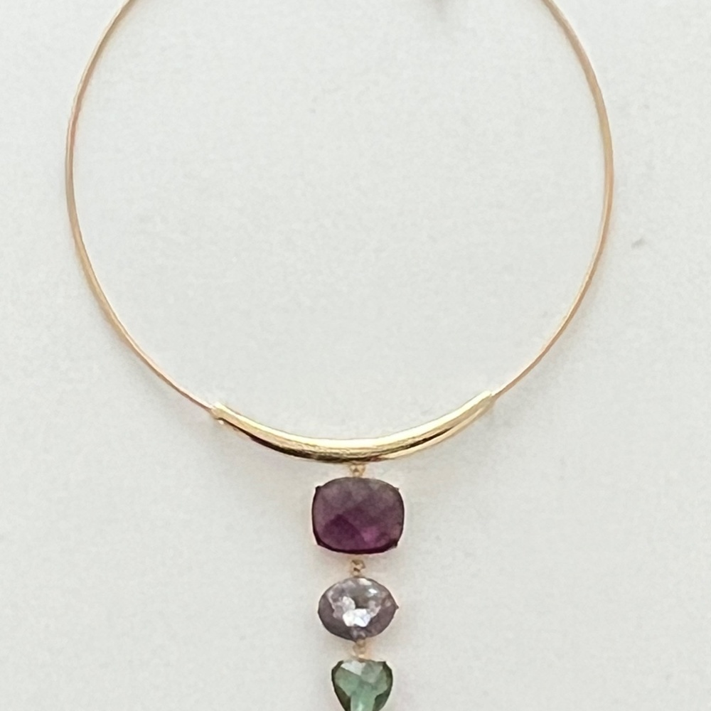 Vintage Anne Klein Gold tonę Choker Necklace Graduated Pendant Lion Tag